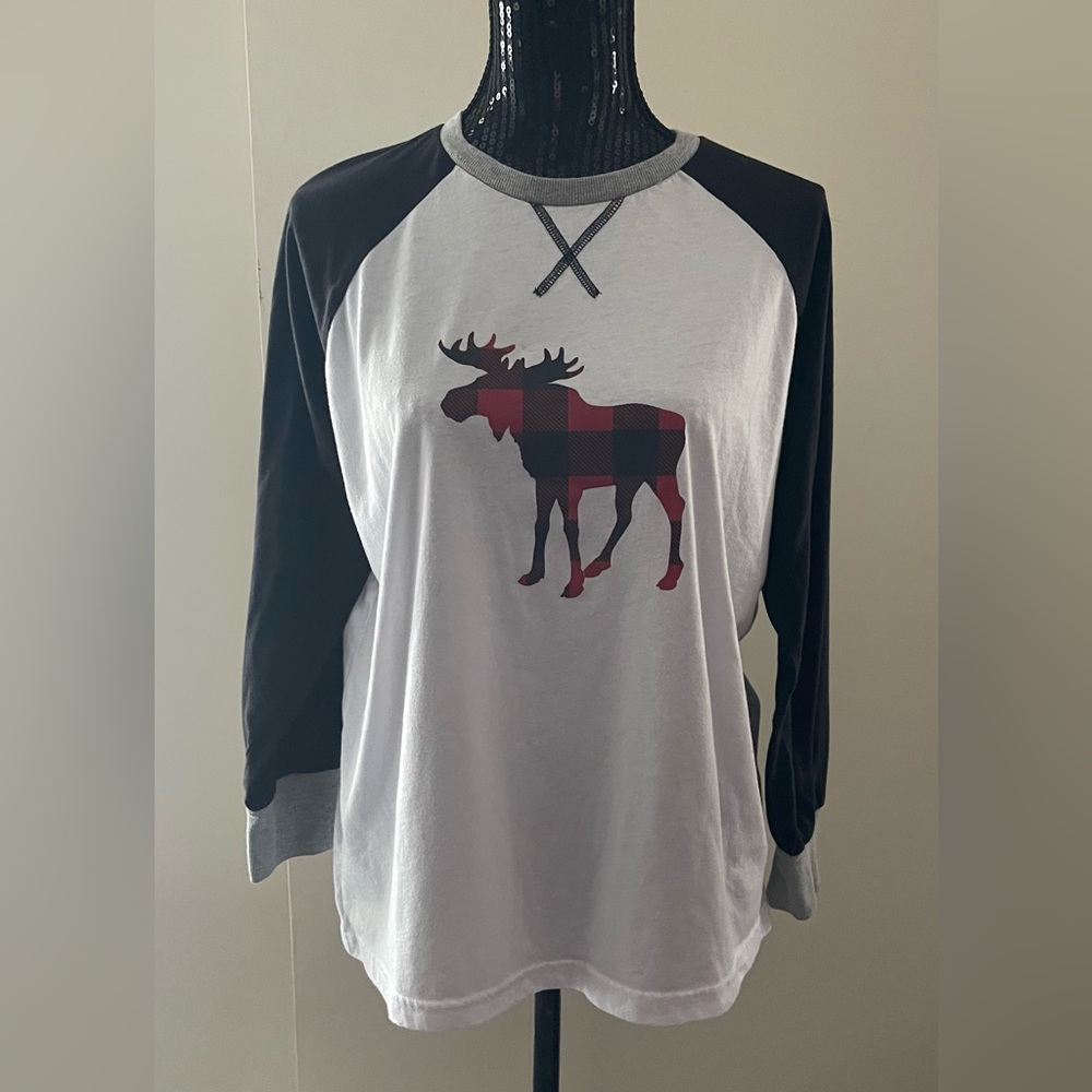 Mountain Ridge Moose Baseball Style Pj Top Size Medium